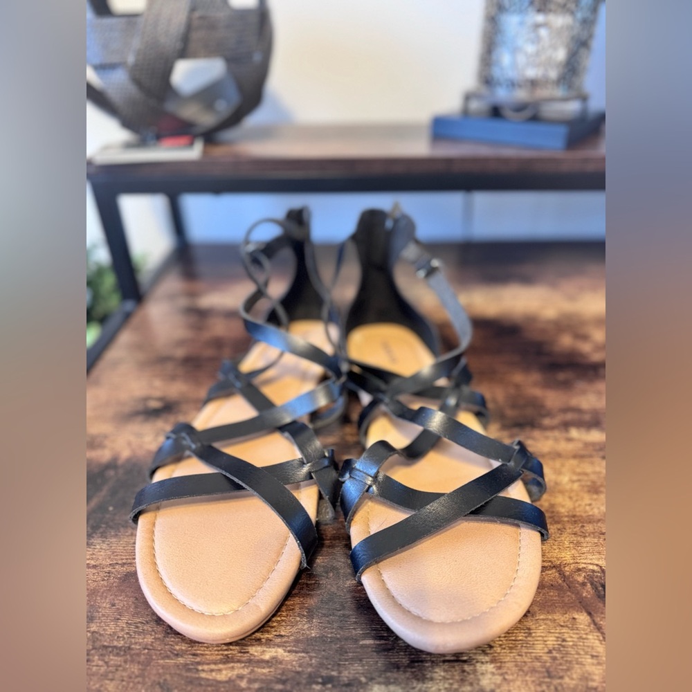 Torrid black gladiator style sandal Size 11.5ww - Picture 10 of 11